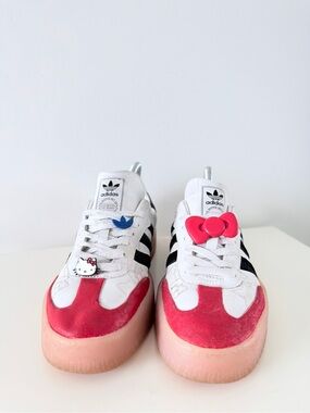 Adidas Originals Hello Kitty Platform Sneakers White Red size US 8 Y2K
